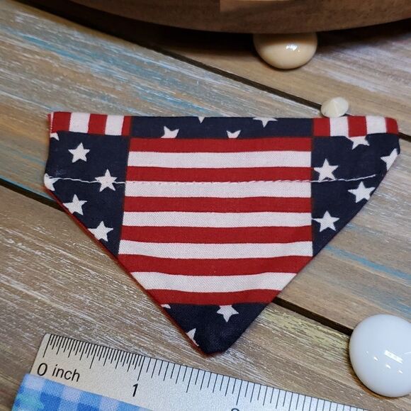 #40 Set of Four Mini Dog Cat Kitten Bandanas, Slips over Your Collar - Picture 4 of 5